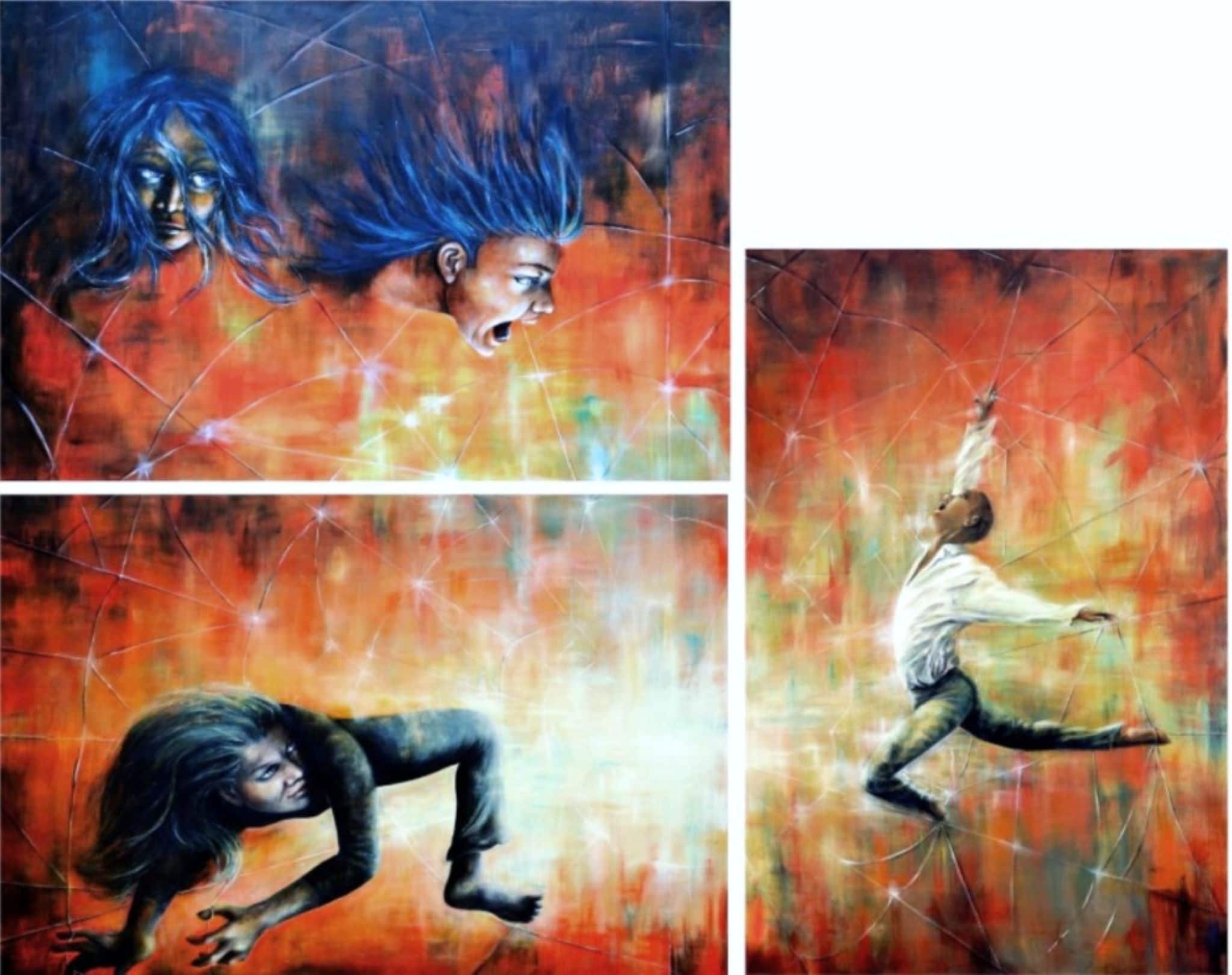 Appetiti — Aurora Mazzoldi, trittico — acrilico su tela — 3 x 120x80 cm