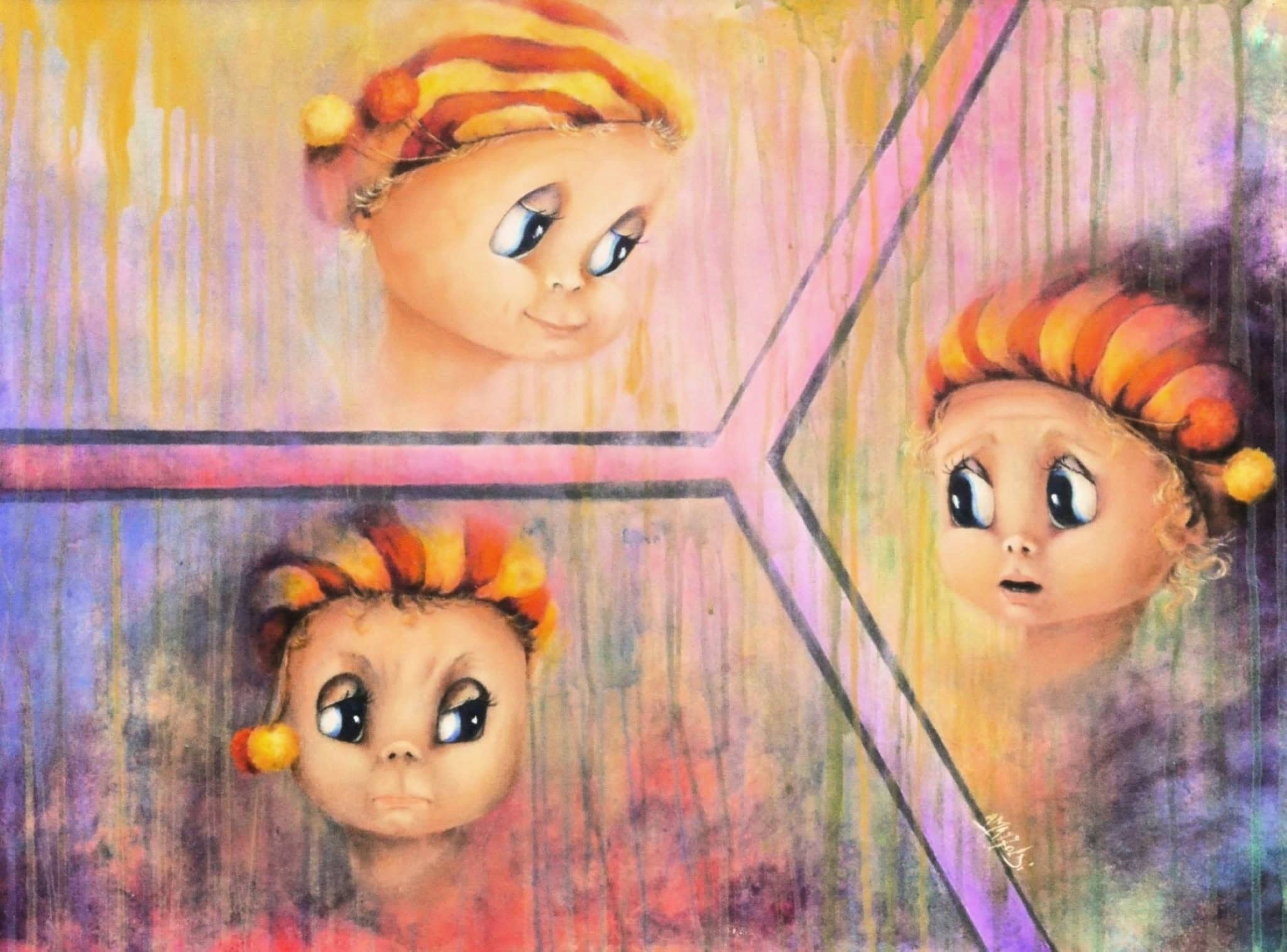 Interazioni Chiuse — Aurora Mazzoldi, acrilico su pannello telato — 80x60 cm