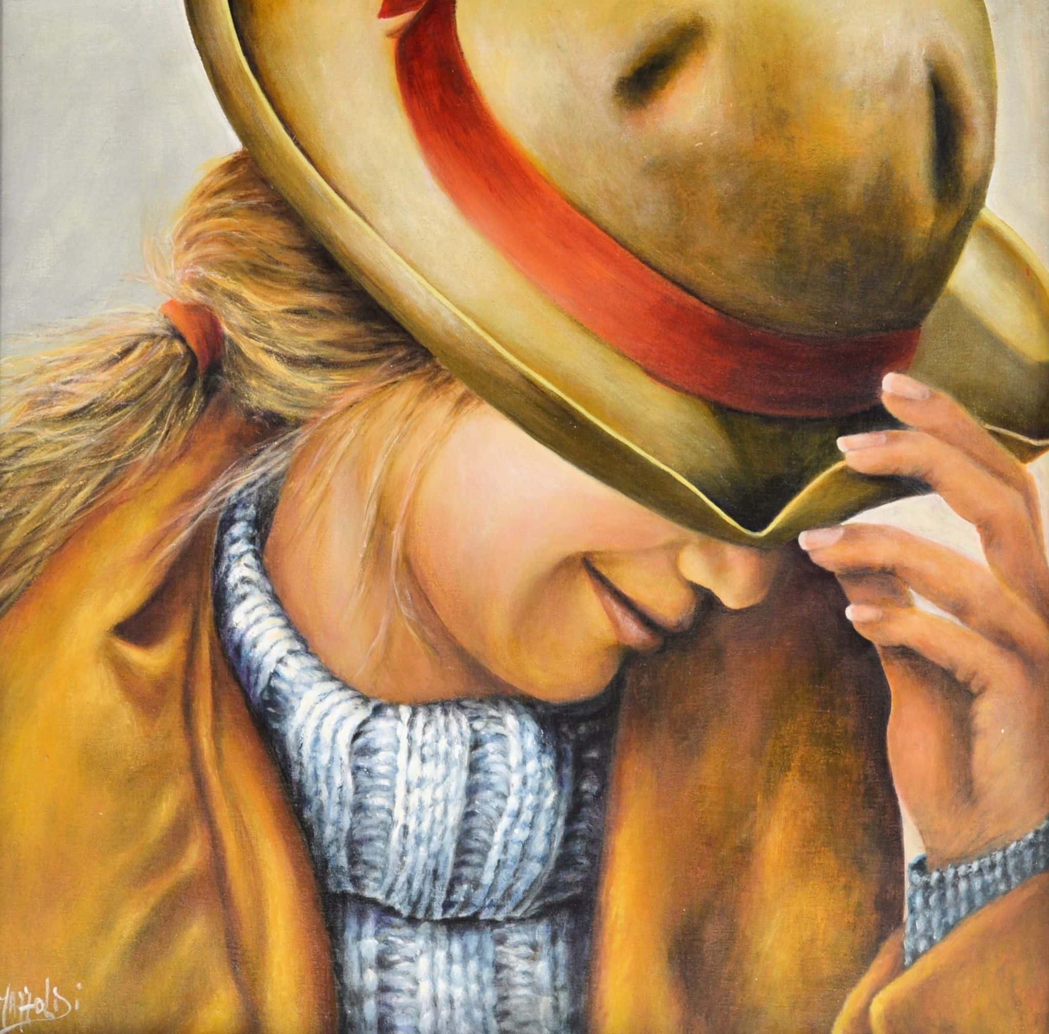 Pudore — Aurora Mazzoldi, acrilico su tela — 50x50 cm