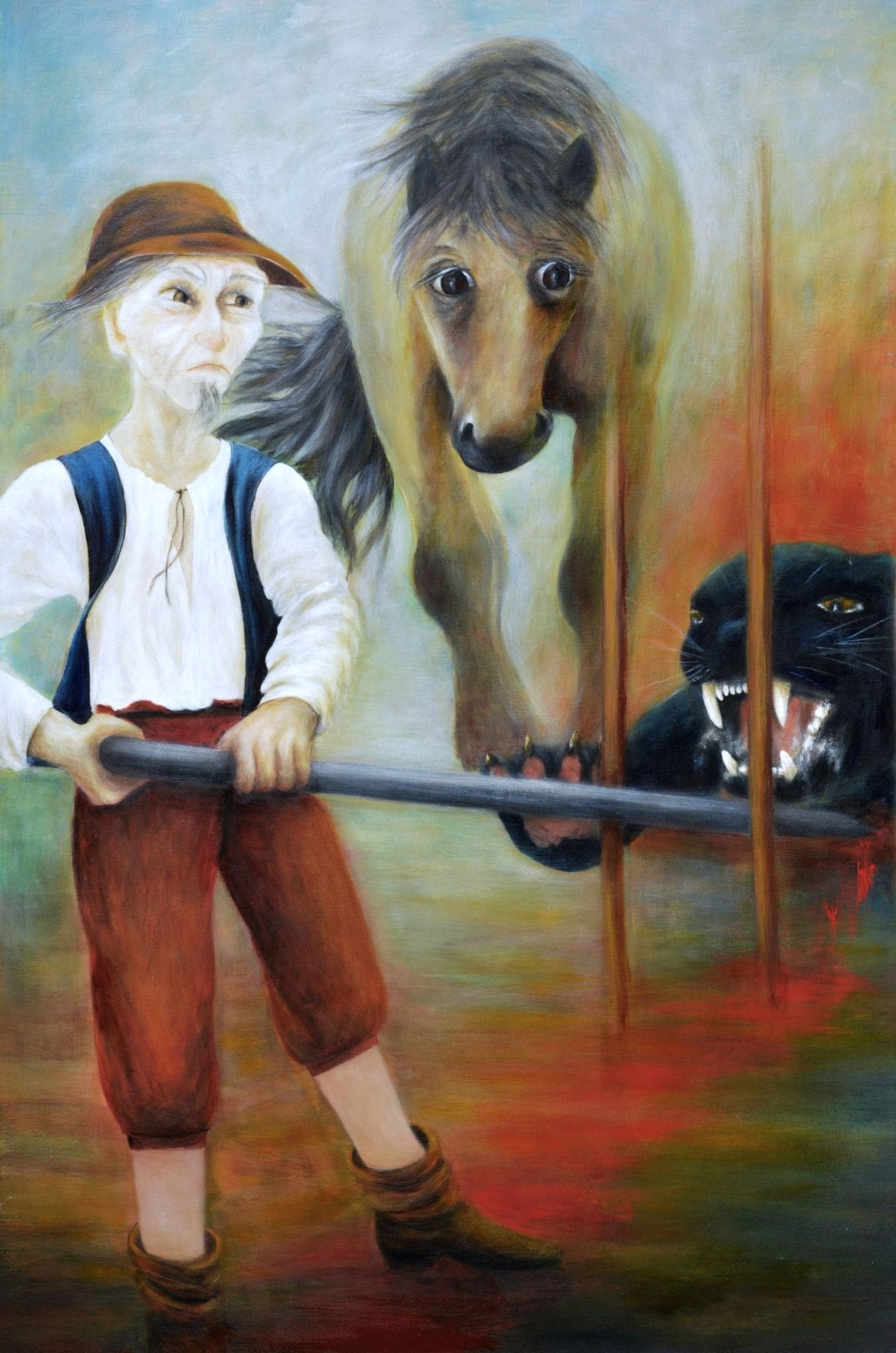 Razionalità e Istinto — Aurora Mazzoldi, acrilico su tela — 90x135 cm