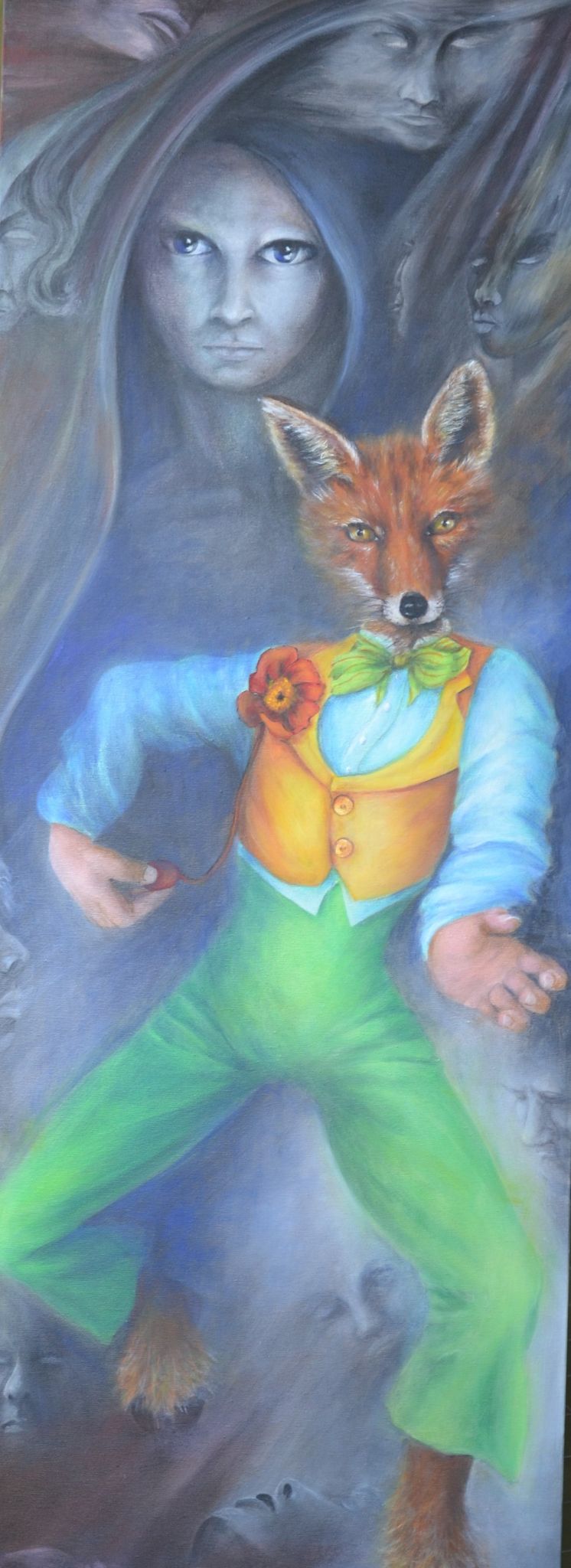 L’Aiutante — Aurora Mazzoldi, acrilico su tela — 50x150 cm